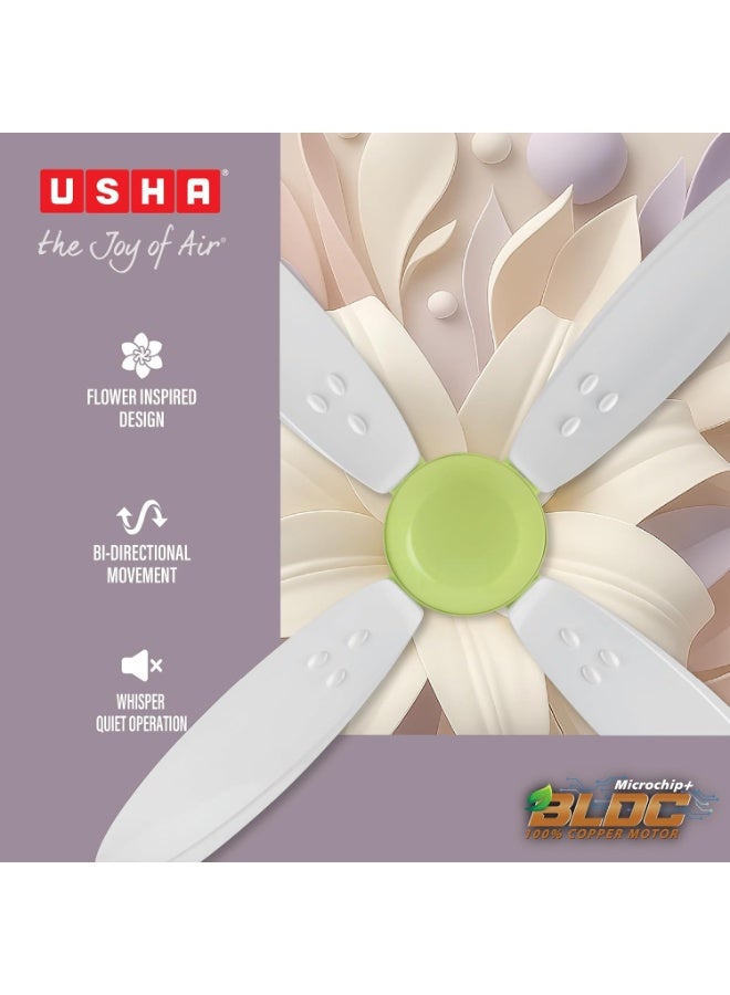 أوشا USHA New Bloom Series Lily Nova (Inspired by Lily) 4-Blade BLDC Ceiling Fan with Bi-Directional Feature | Sleep/Boost/Timer Modes | RF Remote | Dust-Resistant | Whisper-Quiet (White & Light Green) - Image 3